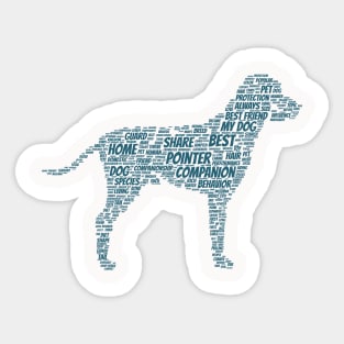 Dog Pointer Animal Pet Text Word Cloud Sticker